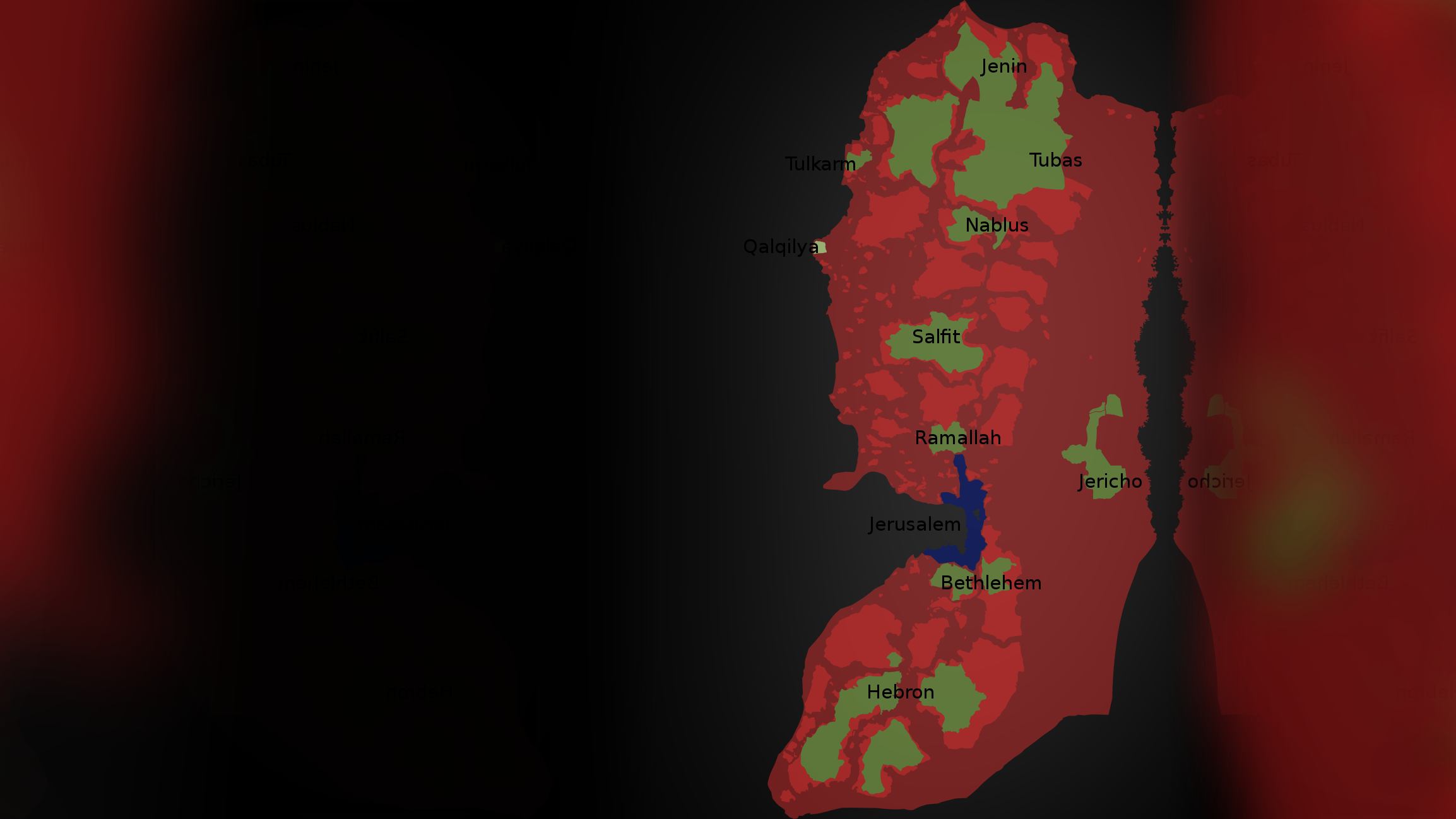 Control status of the West Bank as per the Oslo Accords