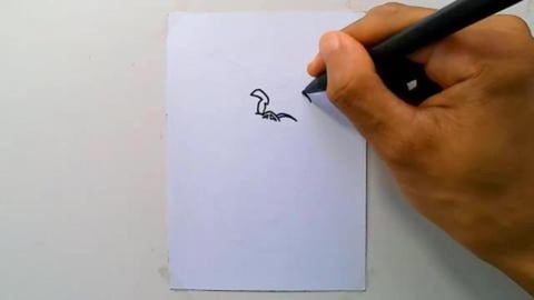 Drawing graffiti cartoon zombie walking child shorts