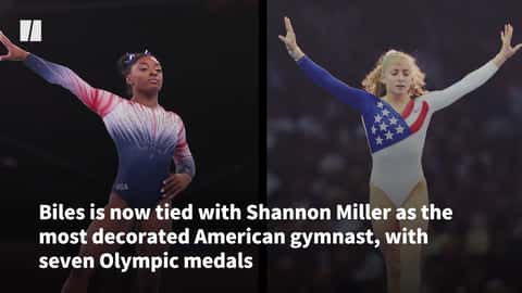 Watch tiny gymnast Simone Biles scale a giant rope