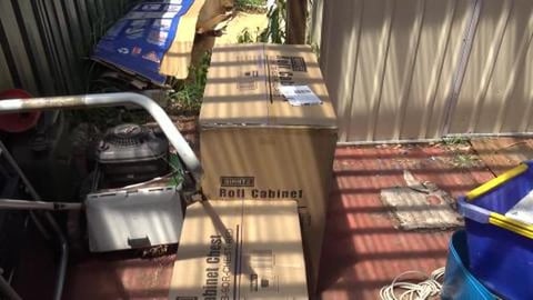 Unboxing a present for me, with my Husky supervisor