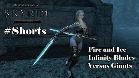 Fire and Ice Infinity Blades Versus Giants - TES V: Skyri...