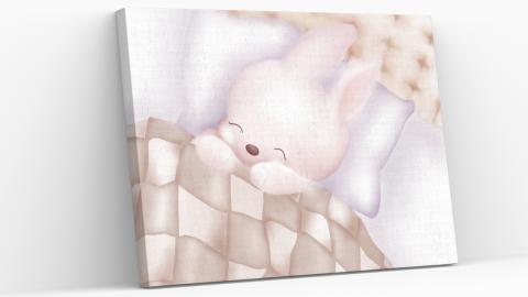 Cute Sleeping Baby Bunny Kids Room Wall Print Art Decor |...
