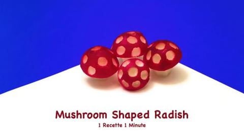 Mushroom Shaped Radish / Vegetable Garnish (shorts)