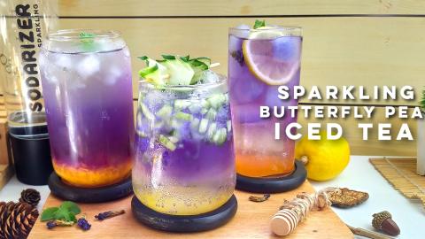 Sparkling Butterfly Pea Flower Iced Tea