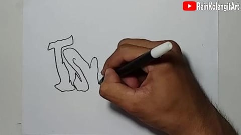 Drawing graffiti Text INVERT 
