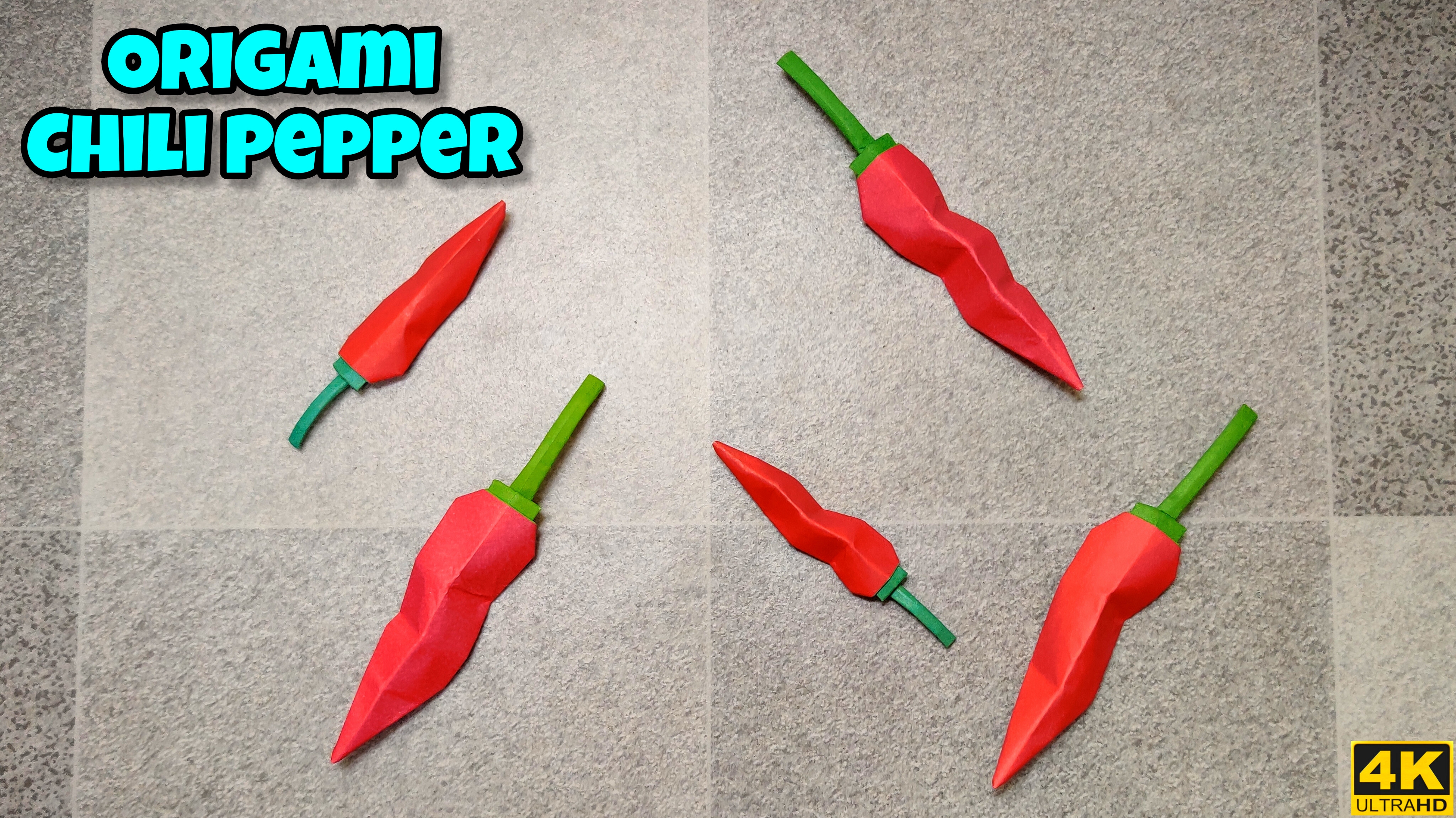 Origami Chili pepper | Origami tutorial | Paper craft