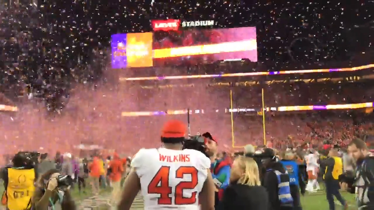 Christian Wilkins gave Dabo Swinney a wet willy amid title celebration