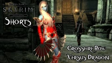 Cross Fire Bow Vs. Dragon - TES V: Skyrim SE #shorts