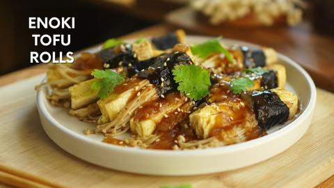 Enoki Tofu Rolls Recipe | Tasty Tofu Recipe
