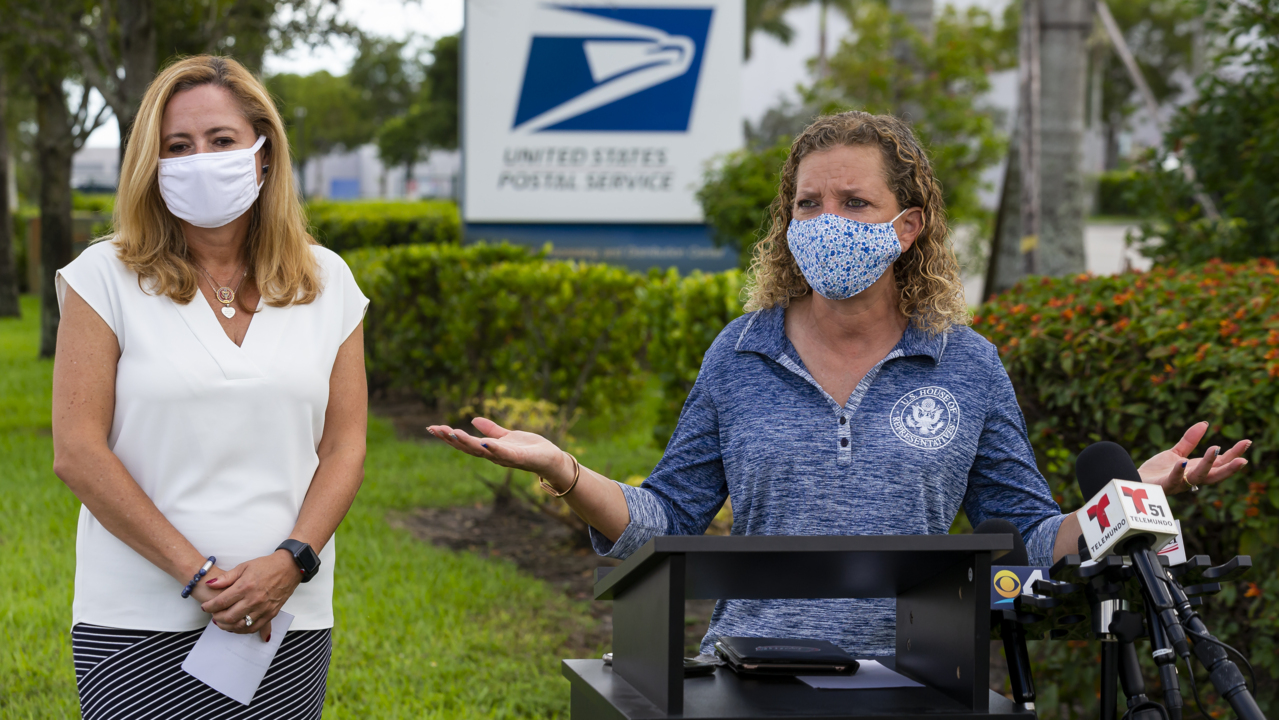 Democrats talk about providing access to the ballot near a USPS