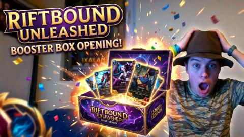 League of Legends Riftbound opening Unleashed booster box...