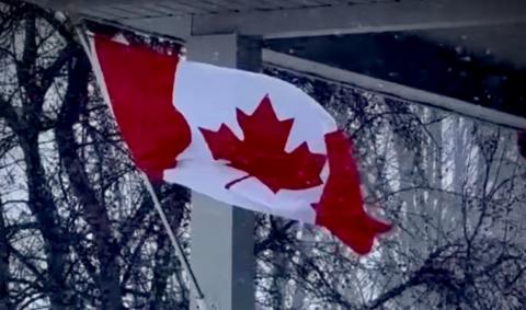Oh Canada …. Flag day in a Snow Storm 