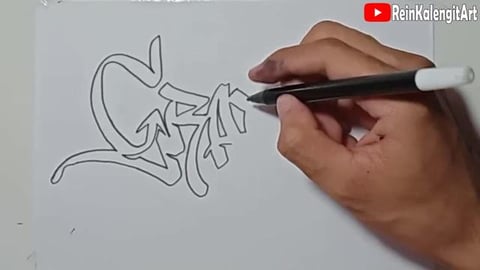 Drawing graffiti name Grafity