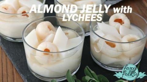 ALMOND JELLY WITH LYCHEES