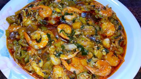 How To Prepare Okro_Okra Stew With Fish And Shrimps. Okro...