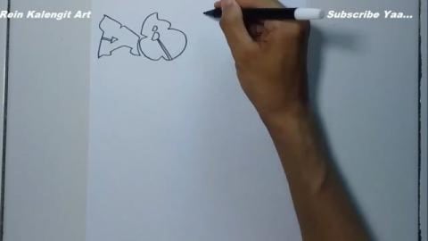 Wow how to Draw Alpha Bet Graffiti Easily