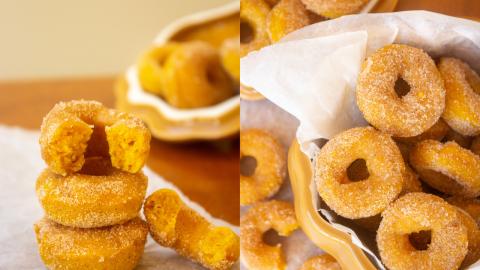 Mini Cinnamon Sugar Pumpkin Spice Donuts