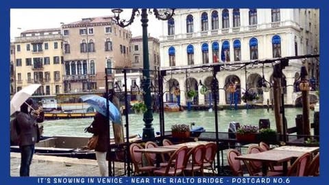 It's Snowing in Venice near the Rialto Bridge - Postcard ...