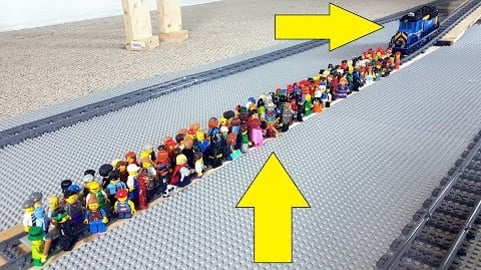LEGO Train Versus 143 Minifigures