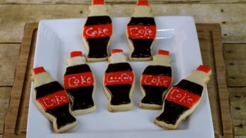 Coca Cola Cookies with Homemade Cookie Cutter