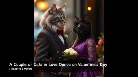 A Couple of Cats in Love Dance on Valentine's Day (shorts...