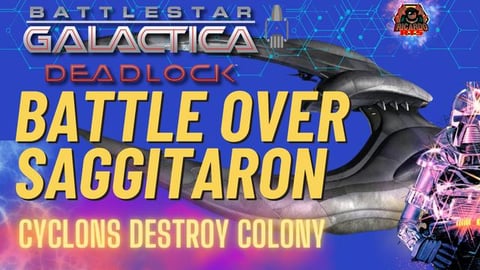 Battle over Saggitaron - Battlestar Galactica Deadlock