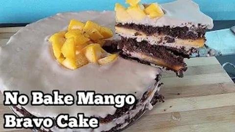 3-INGREDIENT NO BAKE MANGO BRAVO CAKE _ Filipino Recipe |...