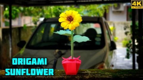 Origami Sunflower | Origami tutorial | Paper craft