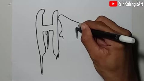 Drawing Graffiti name HENDRI