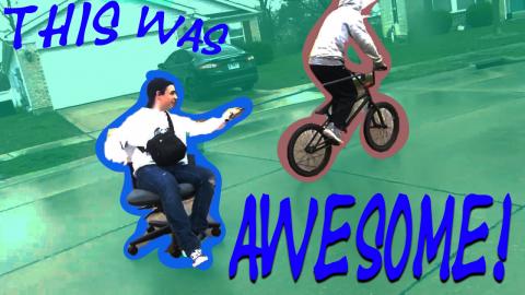 Riding an Office Chair Down The Street!