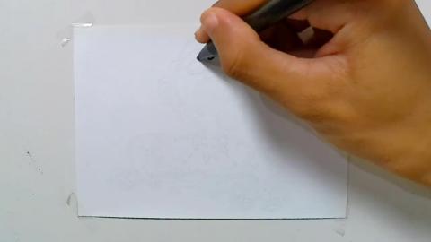 Drawing graffiti zombie