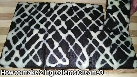 No Bake 2 Ingredients Cream-O Brownies _ Pinoy Food _