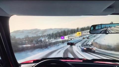 Racing my Red Audi Quattro through the Swiss Alps. 