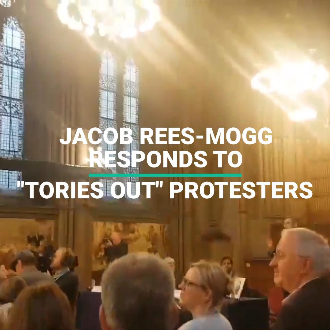 Jacob Rees-Mogg Confronted By Angry Protesters At Tory Conference ...