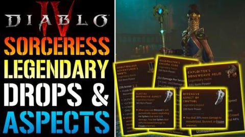 Diablo 4: Sorceress Legendary Drops & Aspects! How To Get...