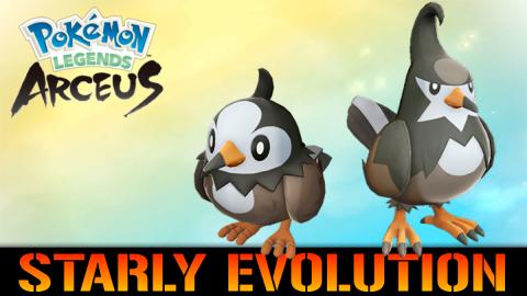 Pokemon Legends Arceus: Starly Evolution into Staravia