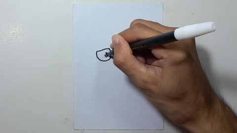 Drawing Graffiti blue cartoon zombie head