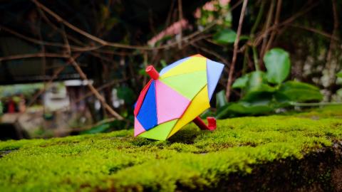 Rainbow Umbrella | Origami tutorial | Paper craft