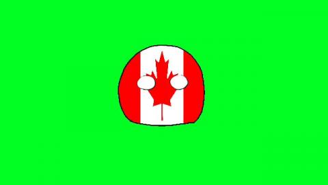Blinking Canada Ball Green Screen