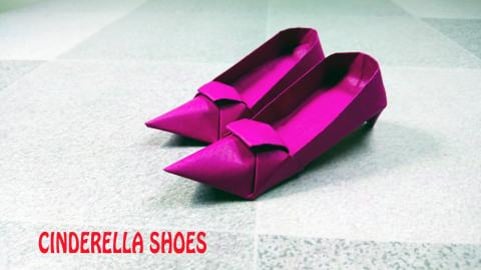 CINDERELLA SHOES | ORIGAMI SHOE | ORIGAMI HIGH HEELS | Or...