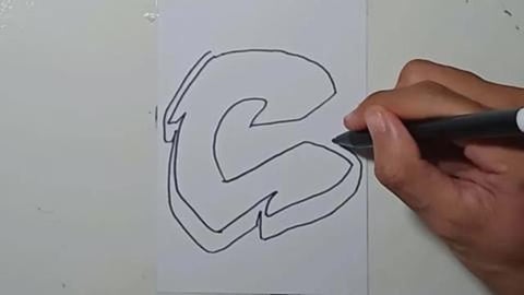 Drawing Grafity Letter  C V3 #Shorts