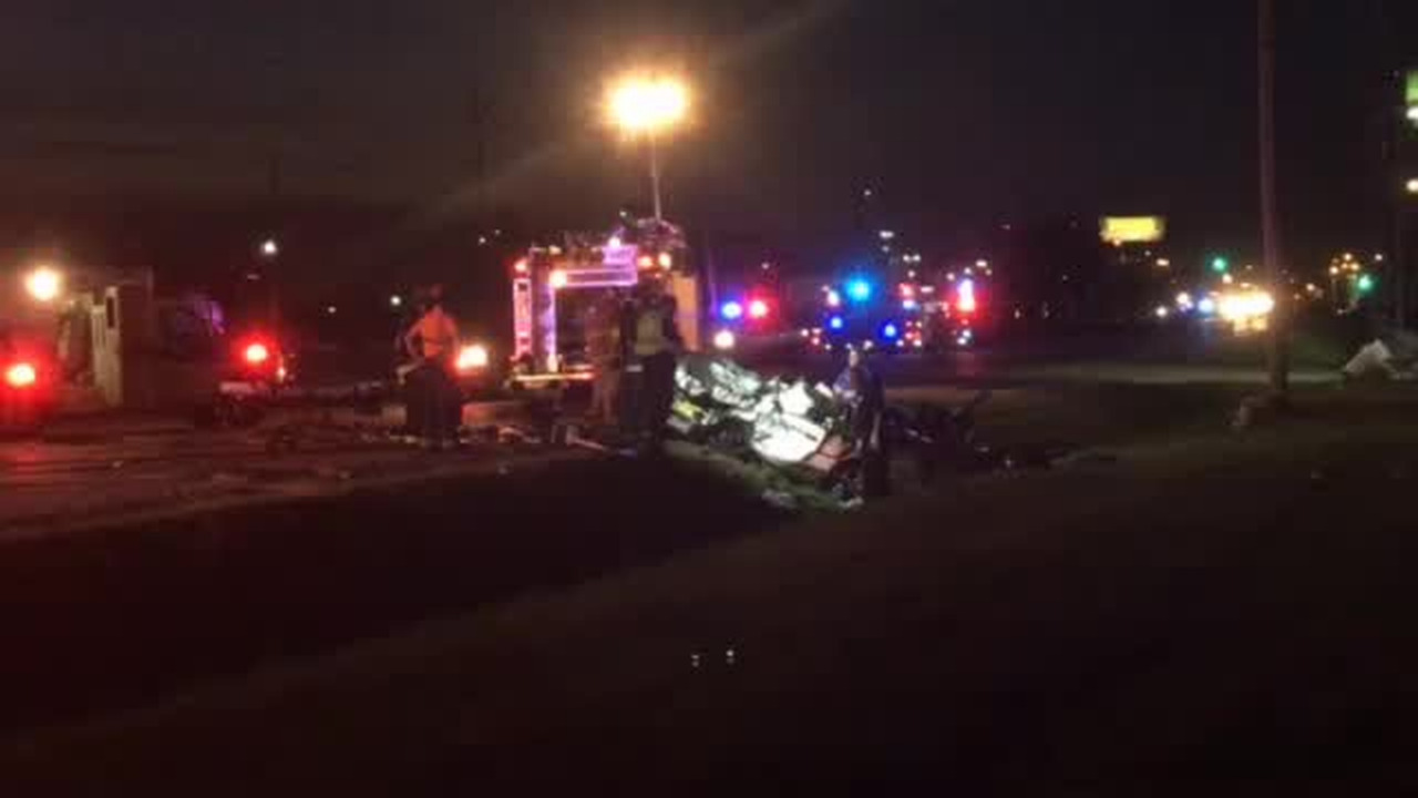 Crews working car accident scene in East St Louis IL Hilton Head