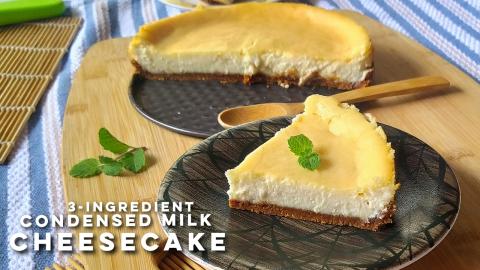 3-Ingredient Condensed Milk Cheesecake Recipe | Eggless E...