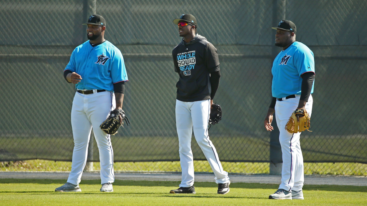 Miami Dolphins' Taylor, Godchaux at Marlins spring training