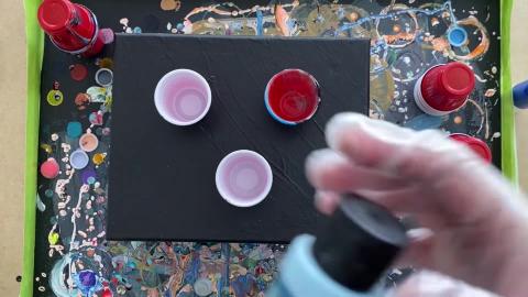 Red | Dirty Flip Cup Technique Demo | Blick 8 X 10 Canvas...