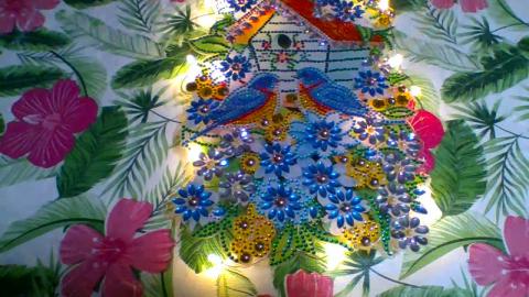 bird house diamond craft and a new partial diamond painti...