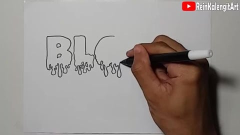 Drawing Graffiti text BLOOD