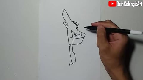 Drawing graffiti name letter P