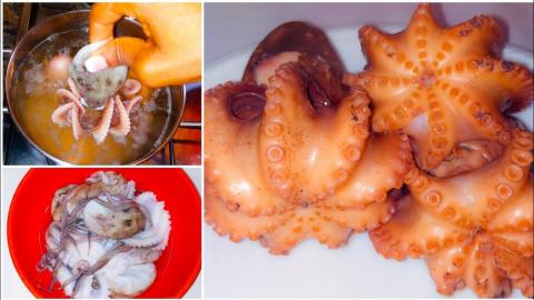 Cooking Octopus, Squid, Calamari  To Get The Tentacles To...