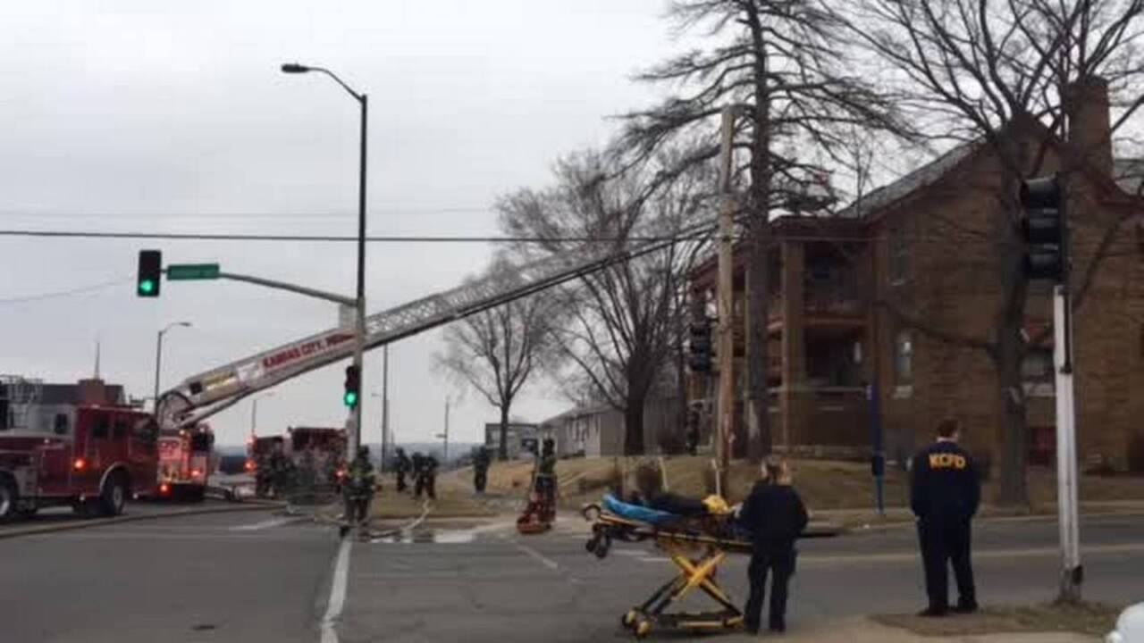 Residents escape burning apartment building on Linwood Boulevard